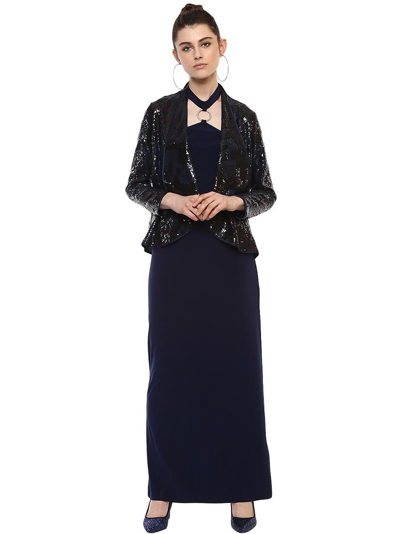 piping detail sequined asymmetric shrug - 15486080 - Zoom Image - 4
