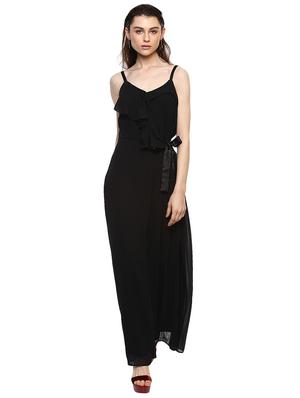bow detail pleat paneled maxi dress - 15486336 - Standard Image - 4
