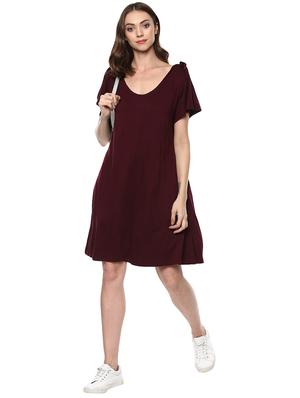 tie knot flutter sleeved a-line dress - 15487137 - Standard Image - 4