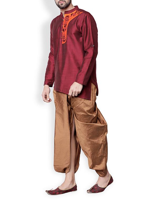 brown polyester dhoti - 15487732 - Zoom Image - 4