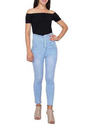 high waist distressed jeans - 15488363 - Standard Image - 4