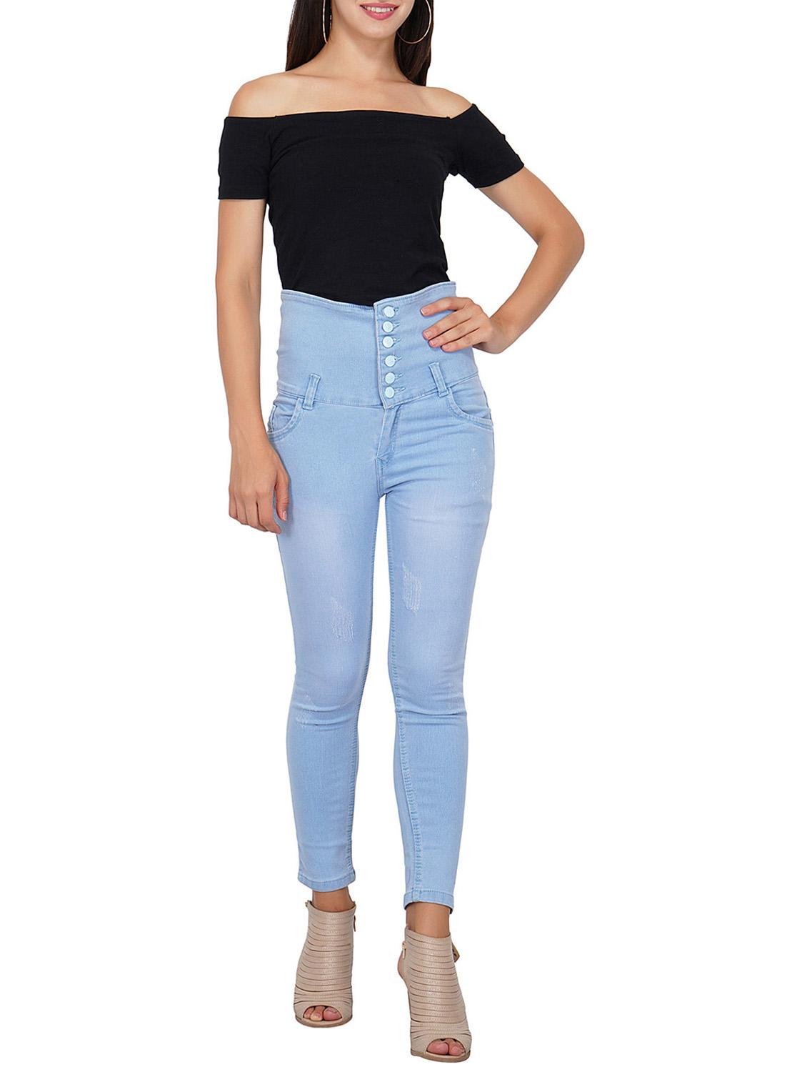 high waist distressed jeans - 15488363 - Zoom Image - 4