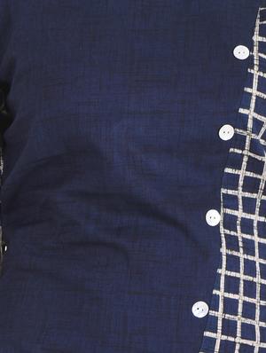 checkered straight kurta - 15490553 - Standard Image - 4
