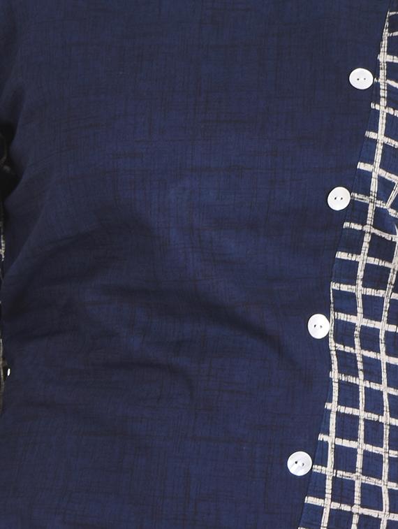 checkered straight kurta - 15490553 - Zoom Image - 4