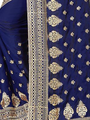 gold thread embroidered saree with blouse - 15491226 - Standard Image - 4