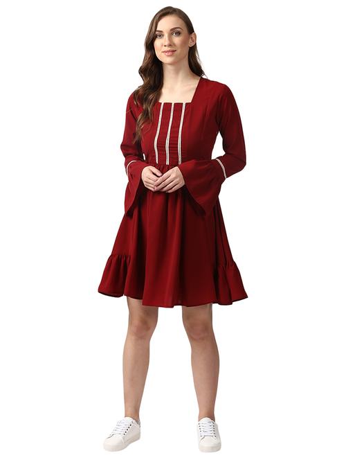 bell sleeved lace detailed dress - 15491836 - Standard Image - 1