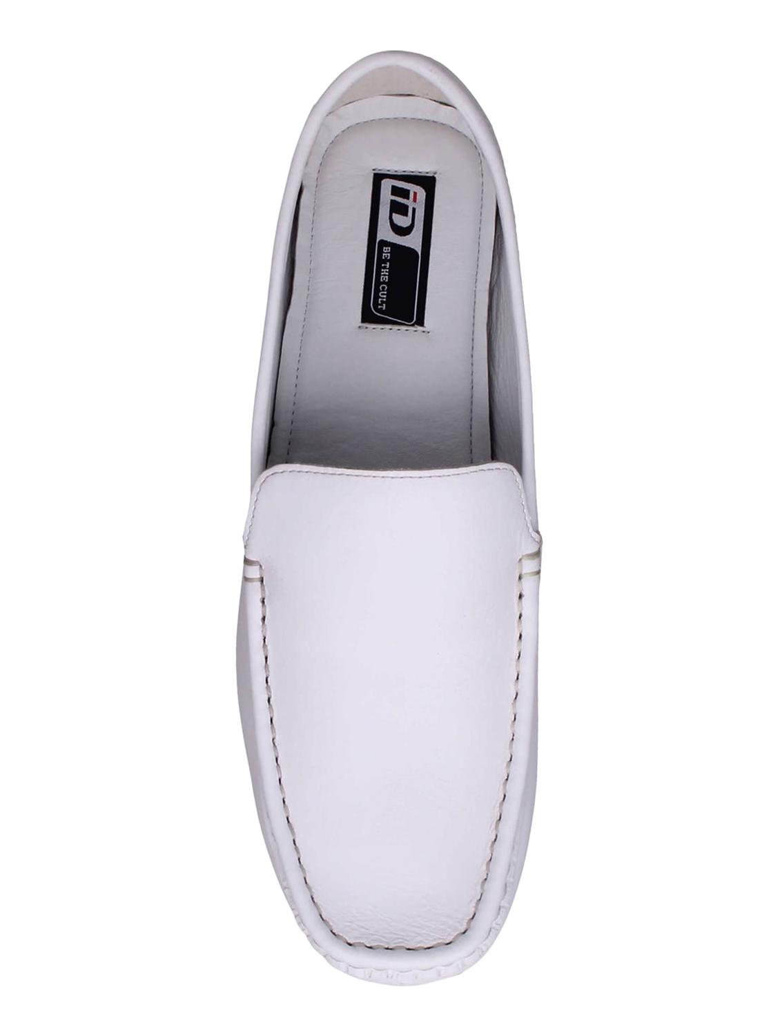 white leather slip on loafers - 15492647 - Zoom Image - 4