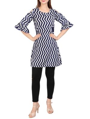 A-line chevron kurti - 15493744 - Standard Image - 4