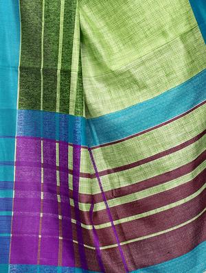Stripes bordered printed saree with blouse - 15494208 - Standard Image - 4