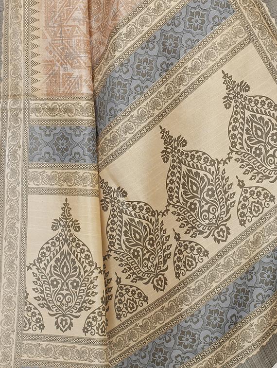 Geometrical printed saree with blouse - 15494218 - Zoom Image - 4