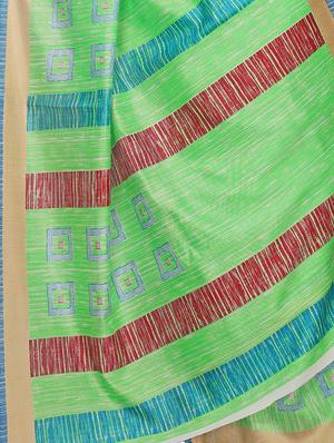 Geometrical printed saree with blouse - 15494220 - Standard Image - 4
