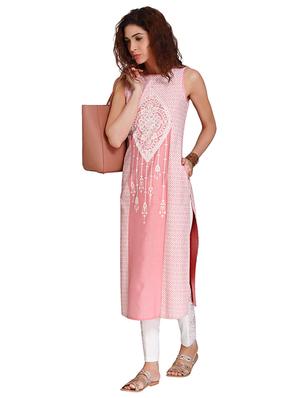Straight embroidered kurta - 15494774 - Standard Image - 4