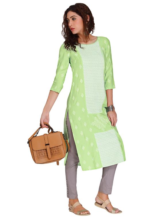 Straight printed kurta - 15494778 - Zoom Image - 4