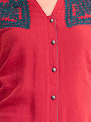 Embroidered straight kurta - 15494785 - Standard Image - 4