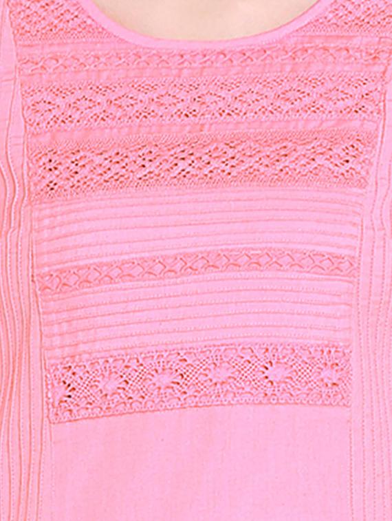 Straight embroidered yoke kurta - 15494847 - Zoom Image - 4