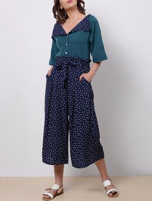 paper bag polka dotted belted culottes - 15495337 - Standard Image - 4