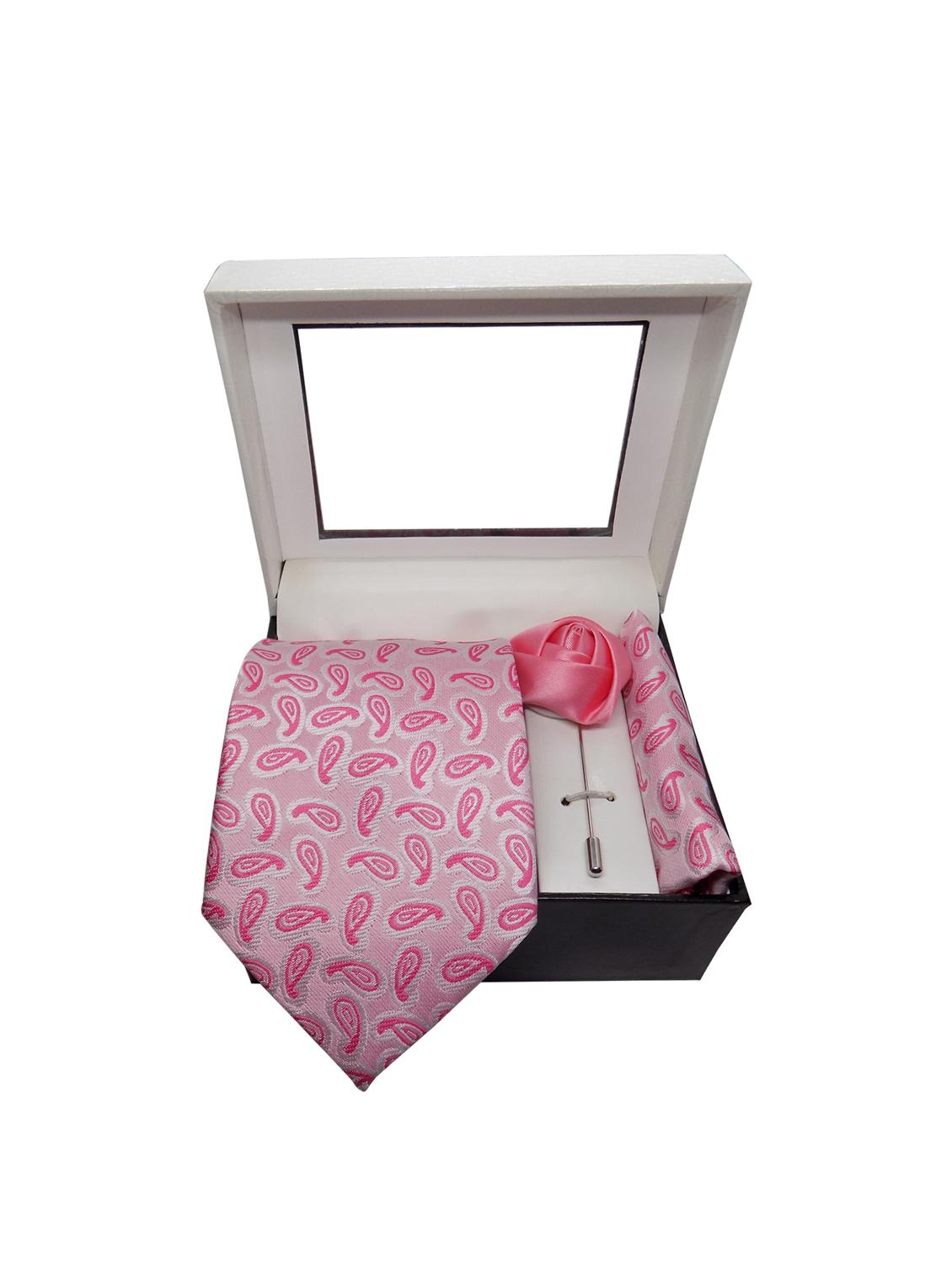 pink micro fiber tie with lapel pins - 15495579 - Zoom Image - 4