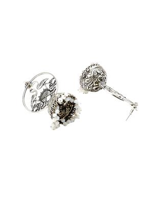 silver tone oxidised earrings - 15495828 - Standard Image - 4