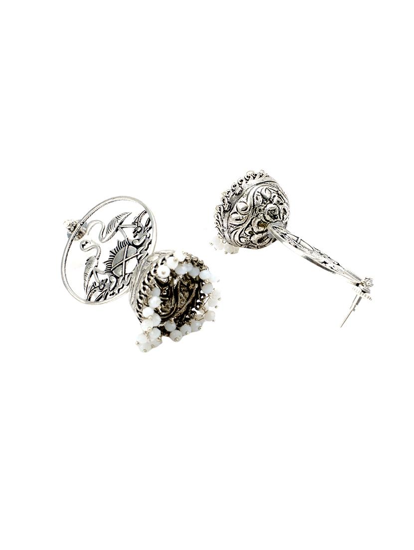 silver tone oxidised earrings - 15495828 - Zoom Image - 4