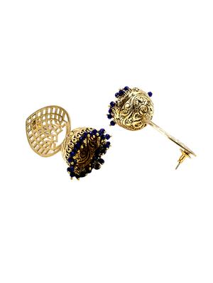 blue gold tone beaded earrings - 15495848 - Standard Image - 4