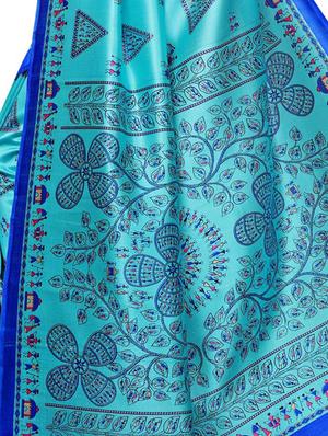 Warli printed saree with blouse - 15497512 - Standard Image - 4