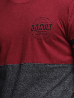 grey cotton color block t-shirt - 15497565 - Standard Image - 4