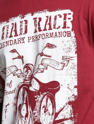 maroon cotton front print t-shirt - 15497569 - Standard Image - 4