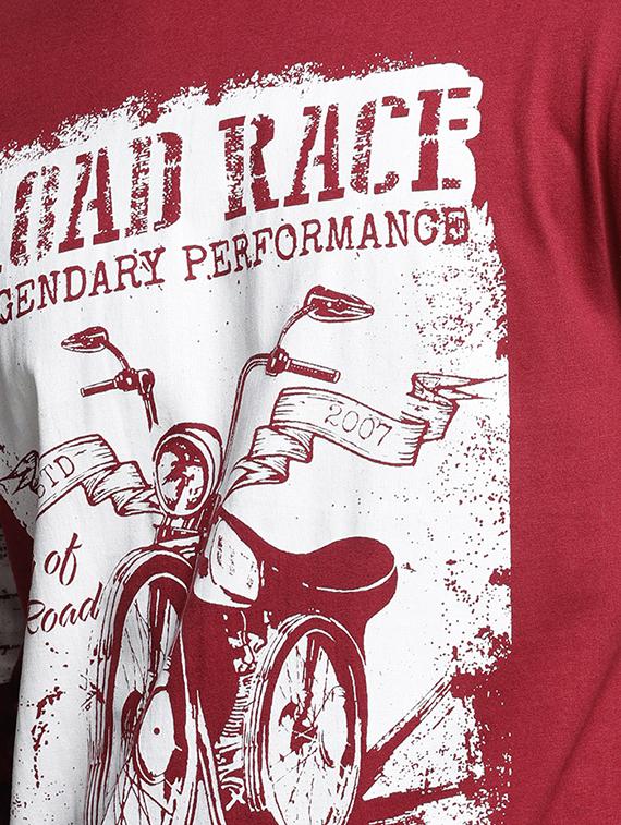 maroon cotton front print t-shirt - 15497569 - Zoom Image - 4