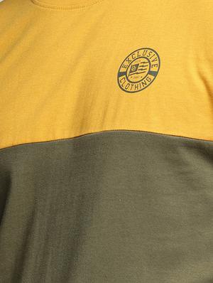 yellow cotton color block t-shirt - 15497599 - Standard Image - 4