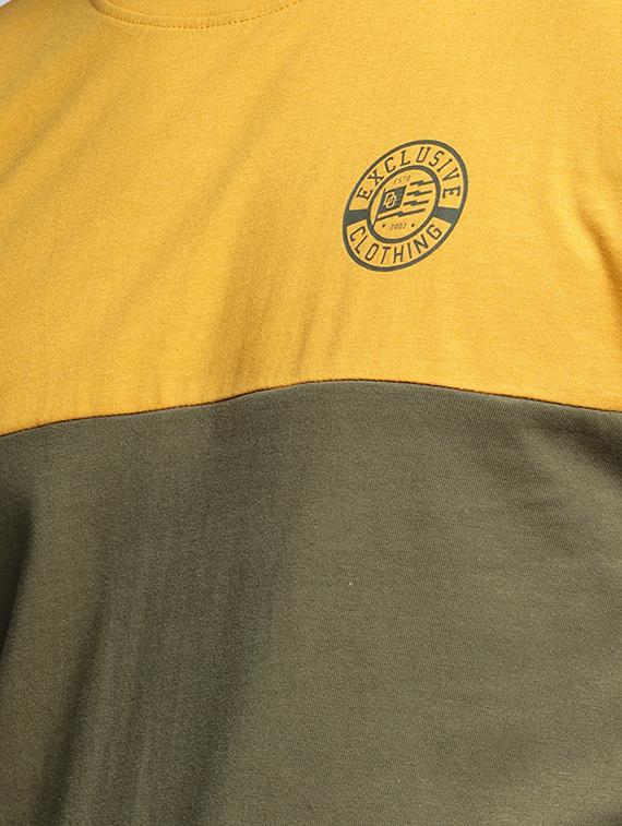 yellow cotton color block t-shirt - 15497599 - Zoom Image - 4