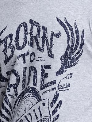grey cotton front print t-shirt - 15497615 - Standard Image - 4