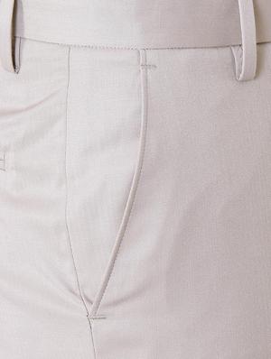 white polyester blend flat front formal trouser - 15497700 - Standard Image - 4
