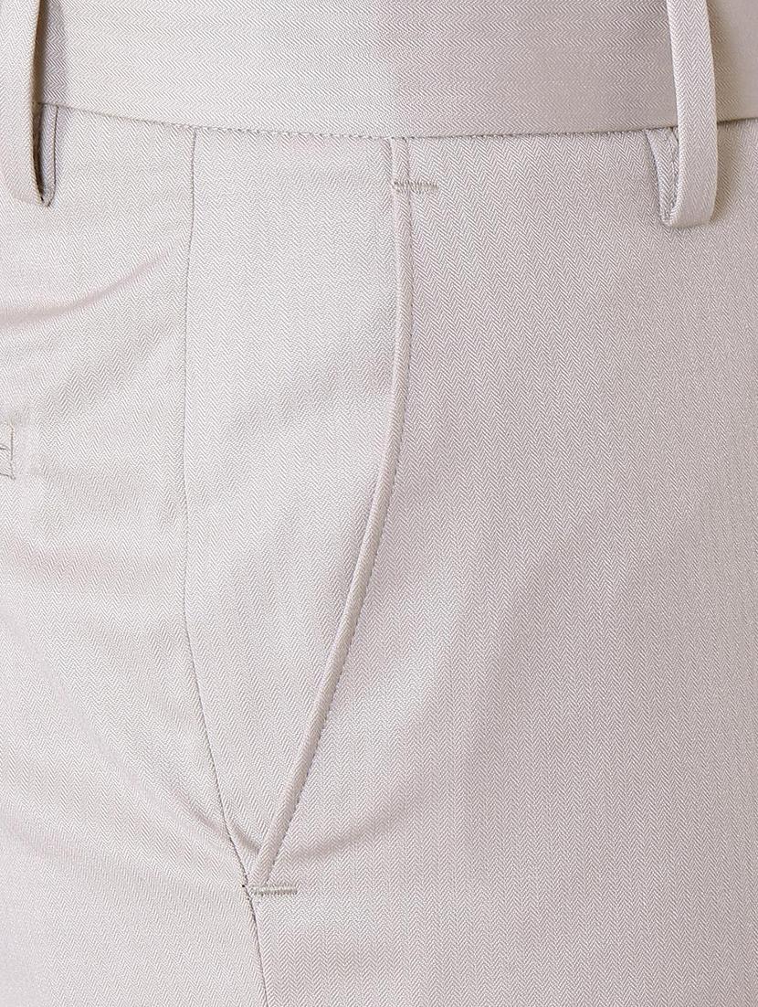 white polyester blend flat front formal trouser - 15497700 - Zoom Image - 4