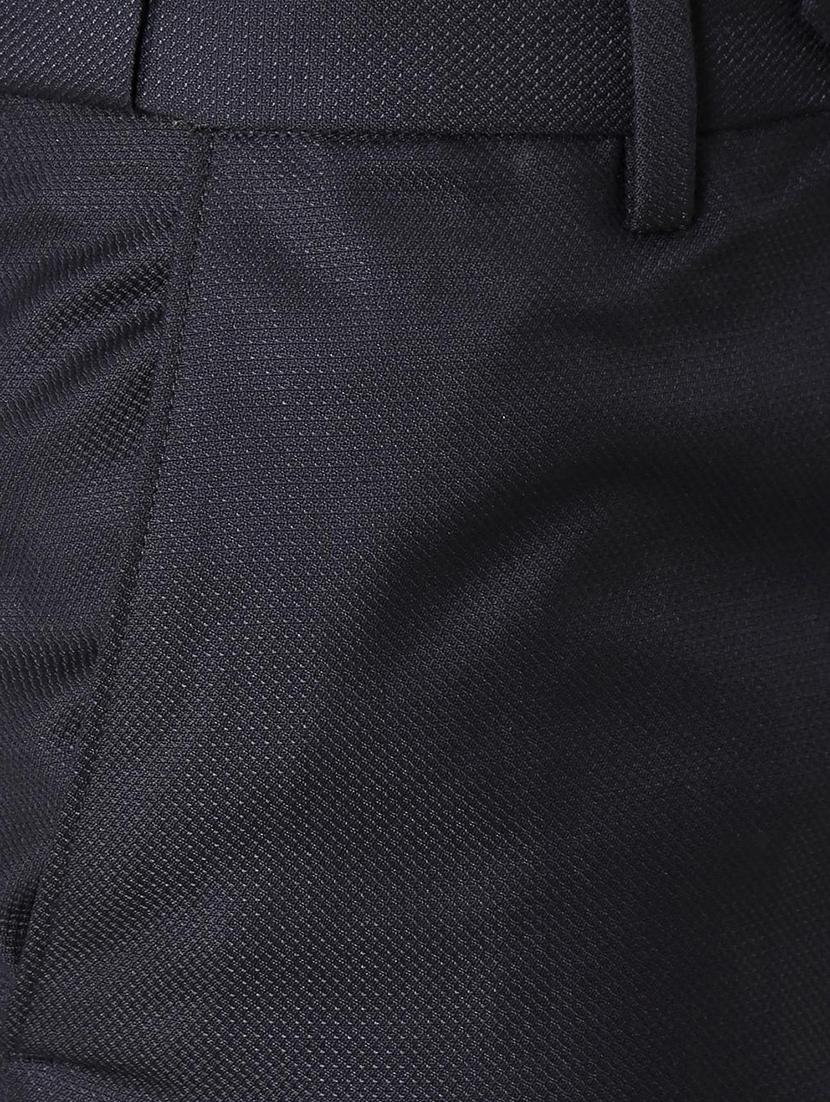 navy blue polyester blend flat front formal trouser - 15497701 - Zoom Image - 4