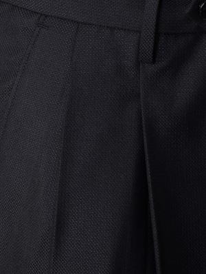 black polyester blend pleated formal trouser - 15497705 - Standard Image - 4