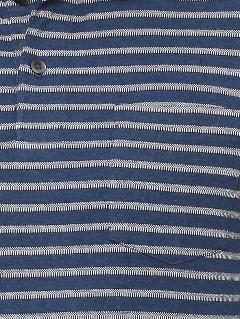 navy blue cotton blend pocket t-shirt - 15497762 - Zoom Image - 4