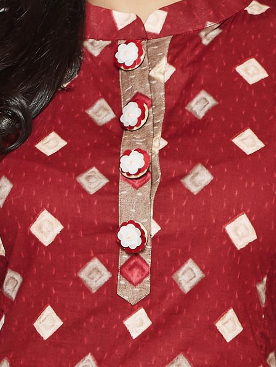 Printed a-line kurta - 15498116 - Zoom Image - 4