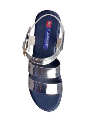 silver back strap sandals - 15498164 - Standard Image - 4