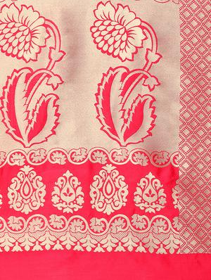 Zari floral kanjivaram saree with blouse - 15498588 - Standard Image - 4