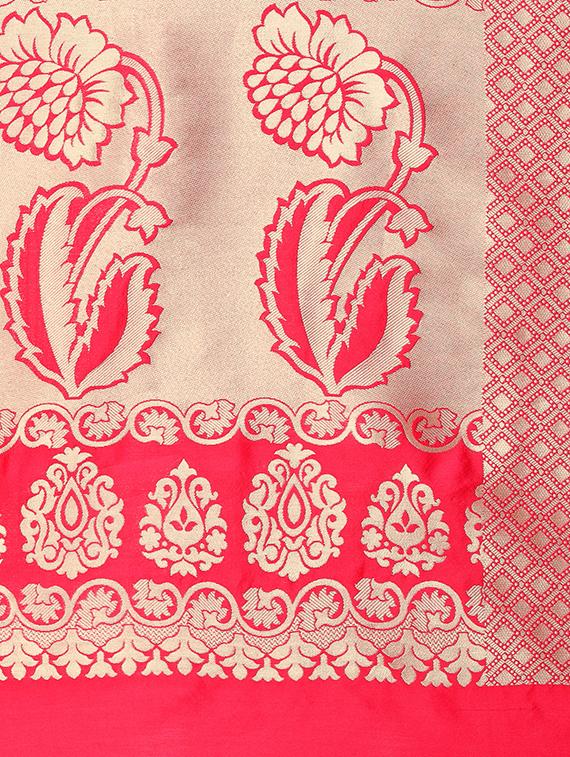 Zari floral kanjivaram saree with blouse - 15498588 - Zoom Image - 4