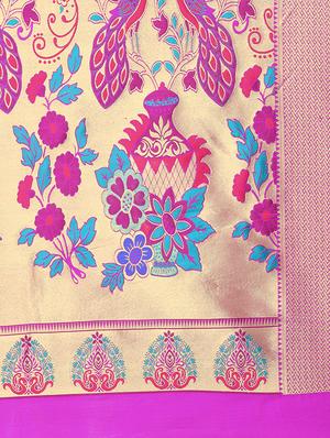Conversational paithani saree with blouse - 15498595 - Standard Image - 4