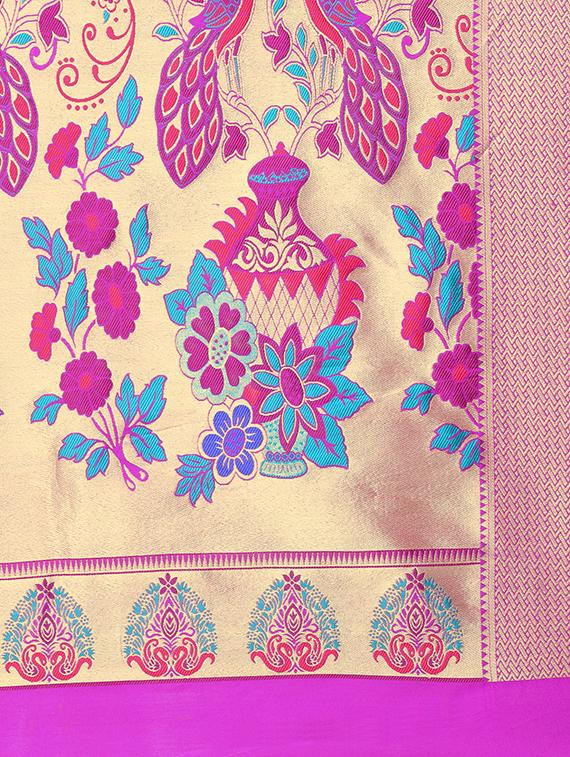 Conversational paithani saree with blouse - 15498595 - Zoom Image - 4