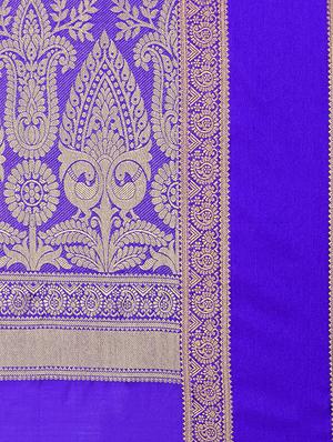 Zari motifs kanjivaram saree with blouse - 15498598 - Standard Image - 4