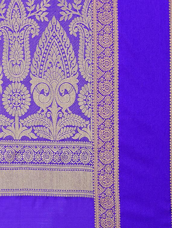 Zari motifs kanjivaram saree with blouse - 15498598 - Zoom Image - 4