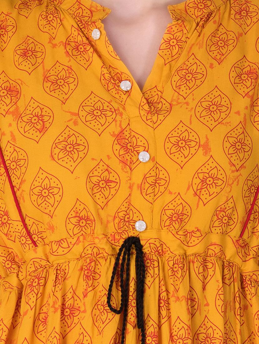 contrast piping ethnic printed dress - 15498812 - Zoom Image - 4