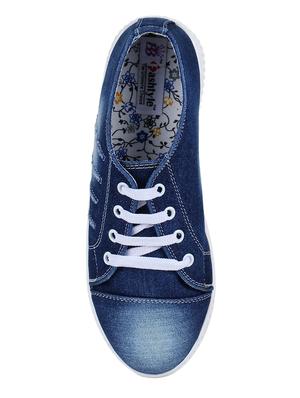 blue lace-up sneakers - 15500144 - Standard Image - 4