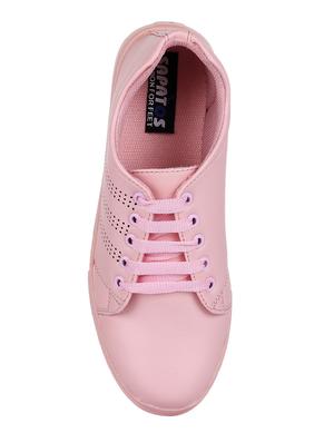 pink lace-up sneakers - 15500156 - Standard Image - 4