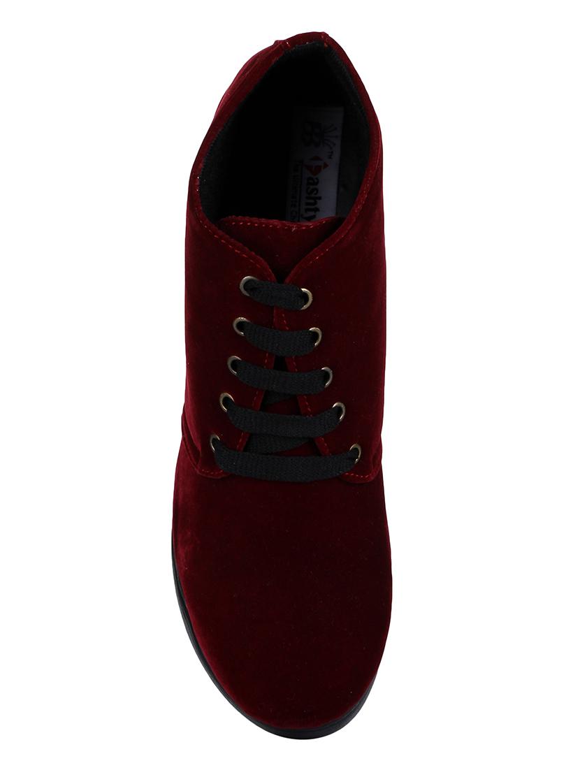 maroon lace-up boots - 15500161 - Zoom Image - 4