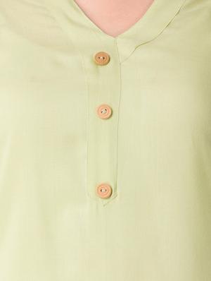 green rayon fusion kurta - 15502226 - Standard Image - 4