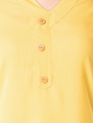 Buttermilk A-line solid kurti - 15502228 - Standard Image - 4